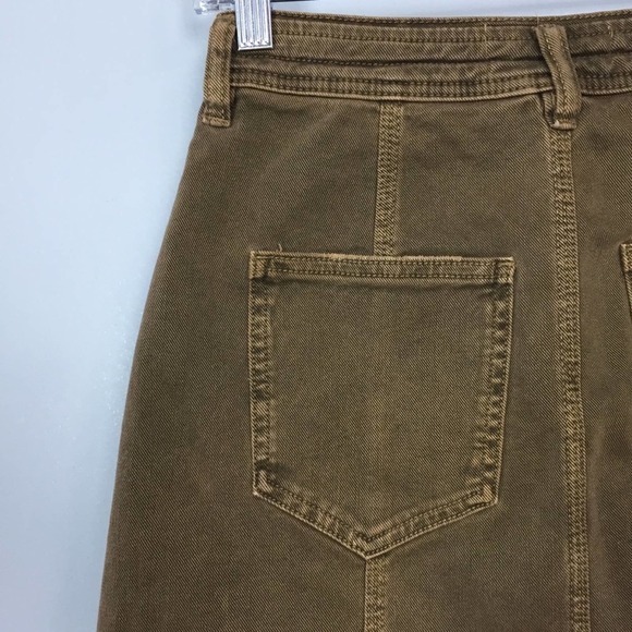 WE the Free Antique Brass Distressed Mini Skirt Size 25 High Waisted Pockets - Picture 9 of 12